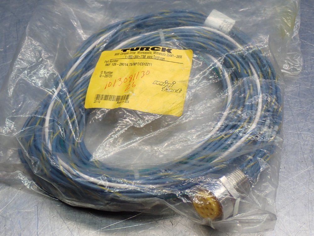 Turck Minifast Single-ended Receptacle 12 Pin Connector - Rkf126-2m/14.75/npt/cs12211