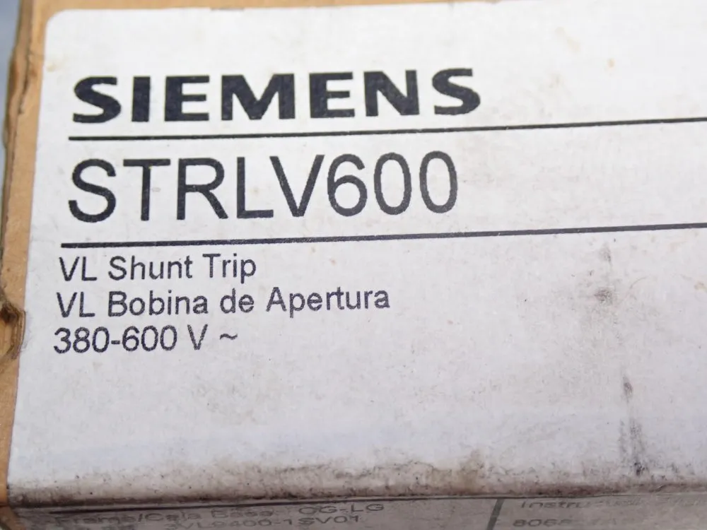 Siemens Shunt Trip Circuit Breaker - Strlv600