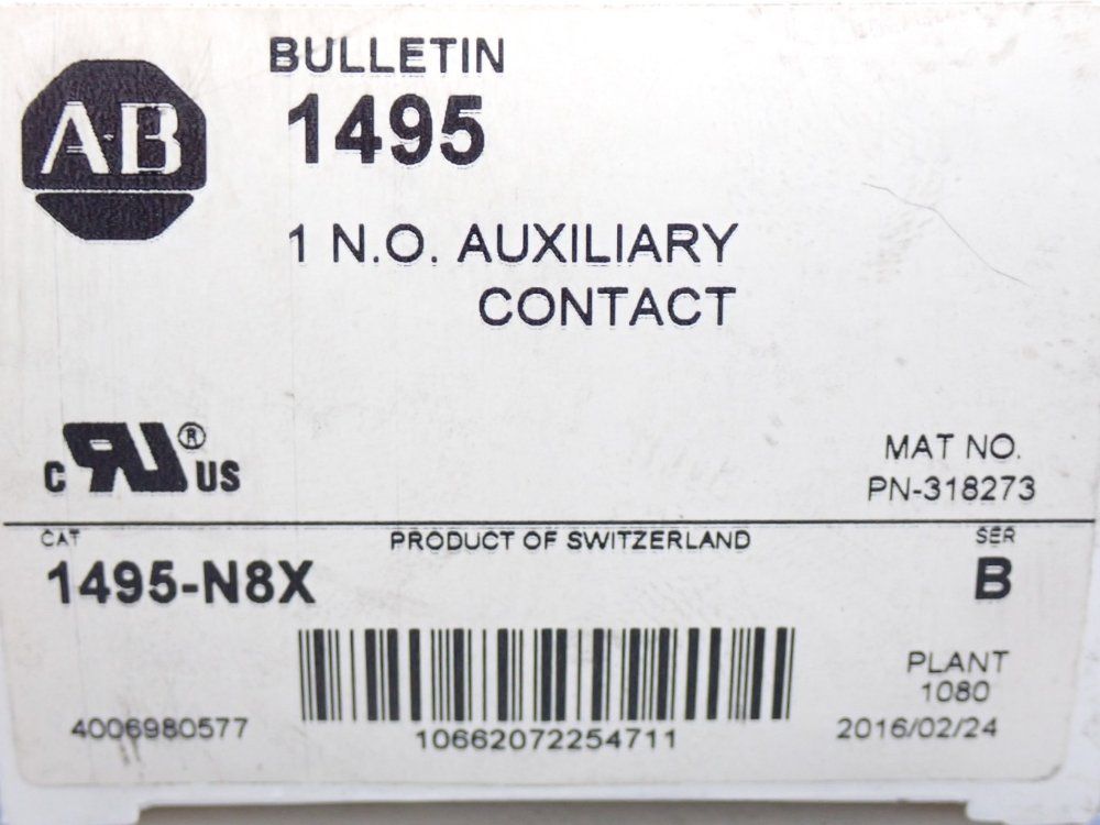 Allen Bradley Auxiliary Contact - 1495-n8x