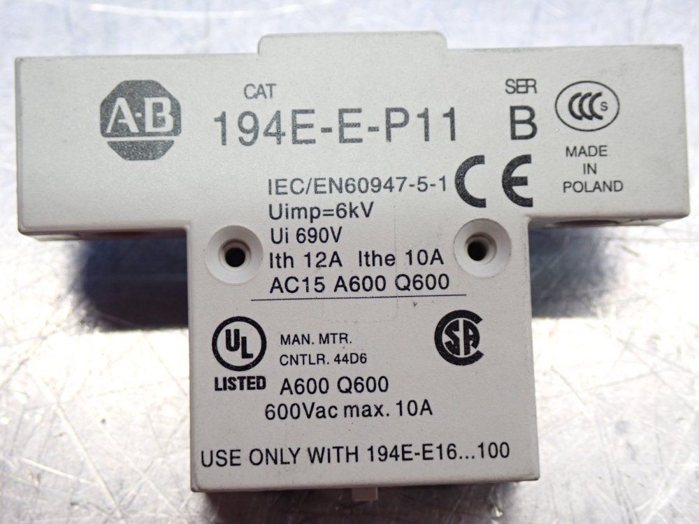 Allen Bradley Auxiliary Contact - 194e-e-p11