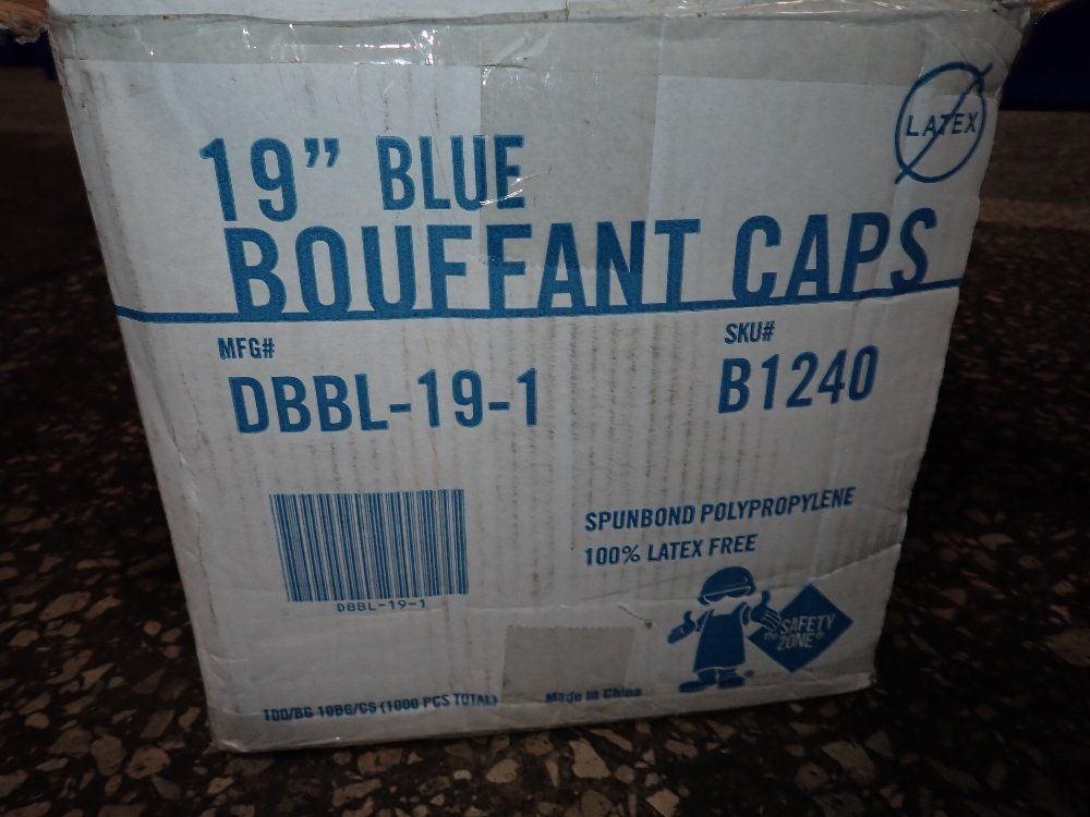 The Safety Zone Blue Bouffant Caps