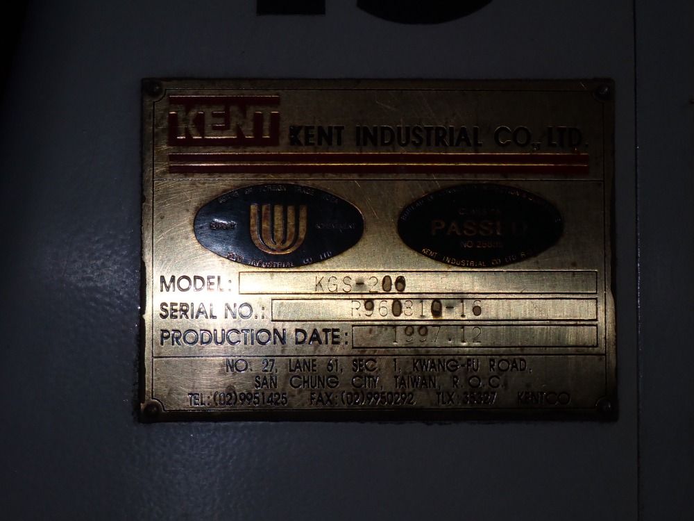 Kent 1997 Kent Kgs200 Surface Grinder