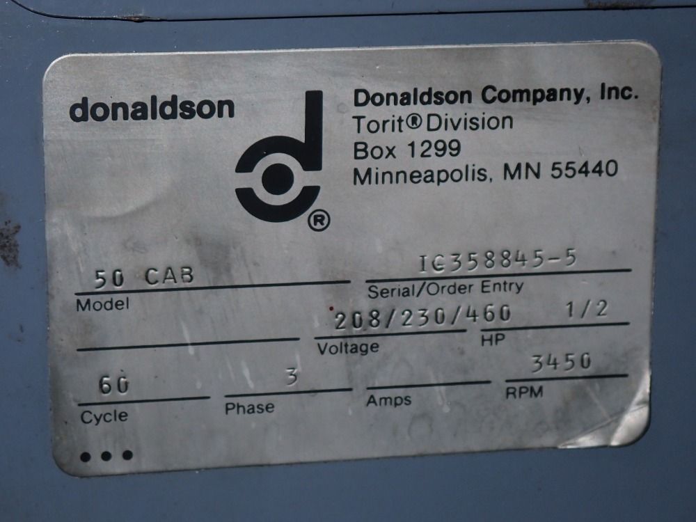Donaldson/torit 1/2 Hp 50 Cab Dust Collector - 50 Cab