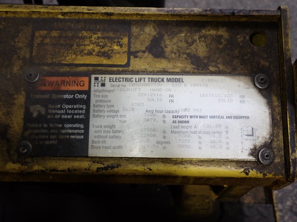 Hyster Hyster E100xls Electric Forklift