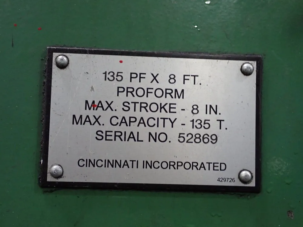 Cincinnati Cincinnati 135 Pf X 8 Ft Press Brake