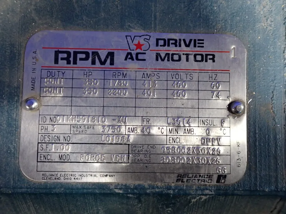 Reliance Electric Reliance Electric 350 Hp Motor