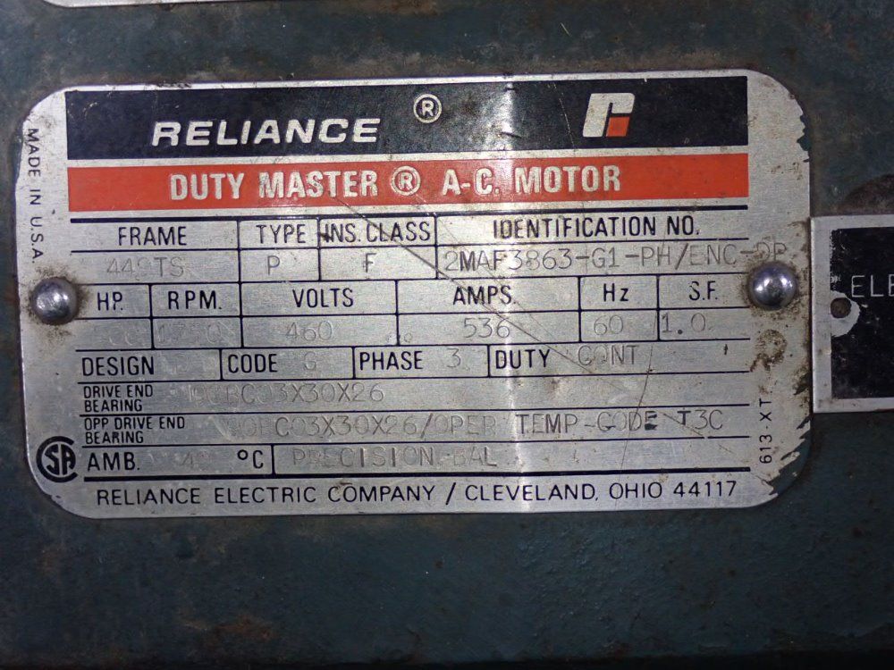 Reliance Electric Reliance Electric 500 Hp Motor