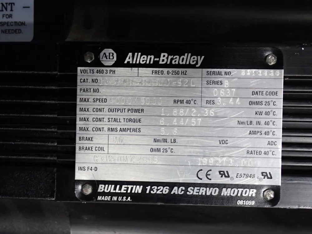 Allen Bradley Allen Bradley 1326abb430gs2l Servo Motor