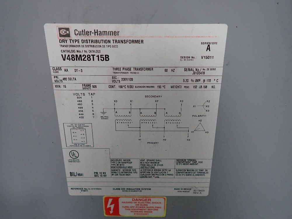 Cutlerhammer Transformer