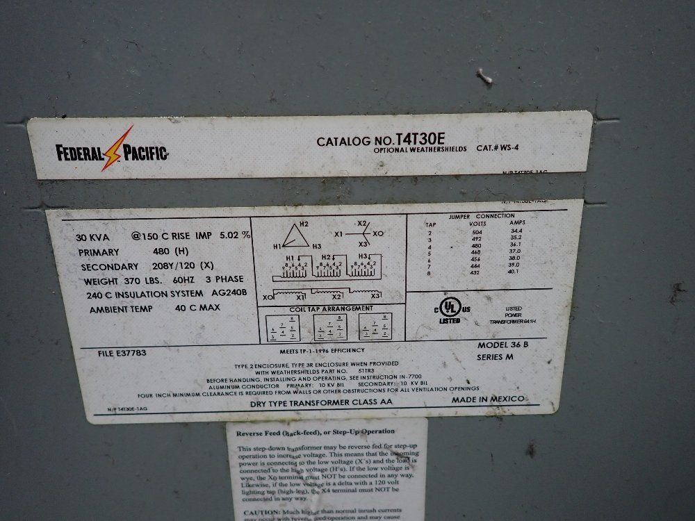 Federal Pacific Transformer