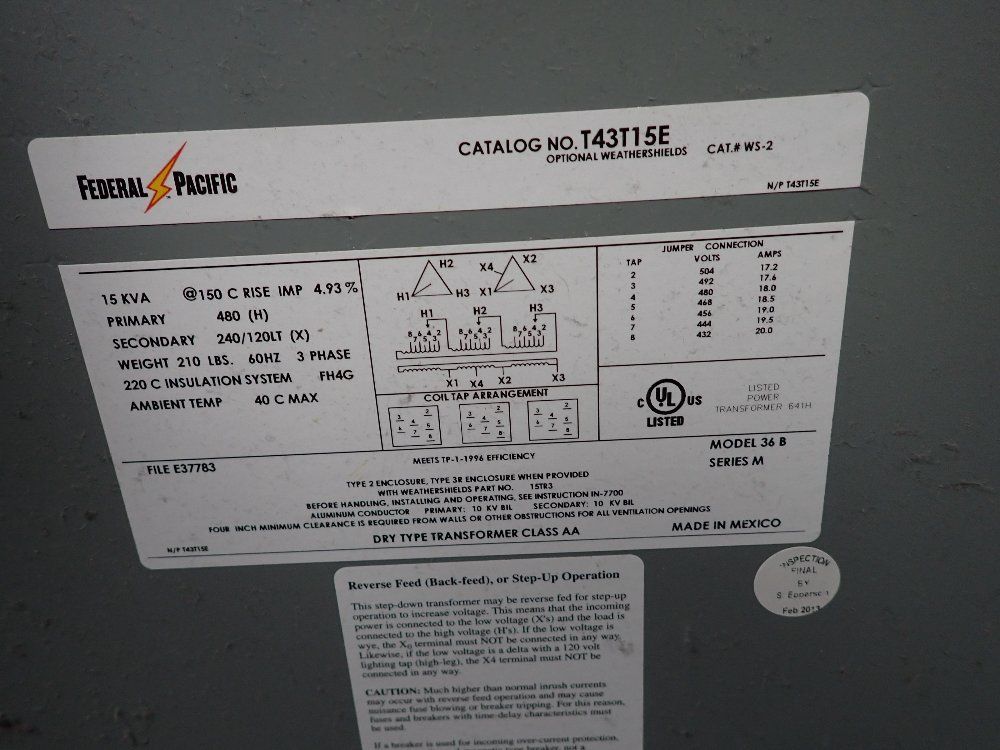 Federal Pacific Transformer