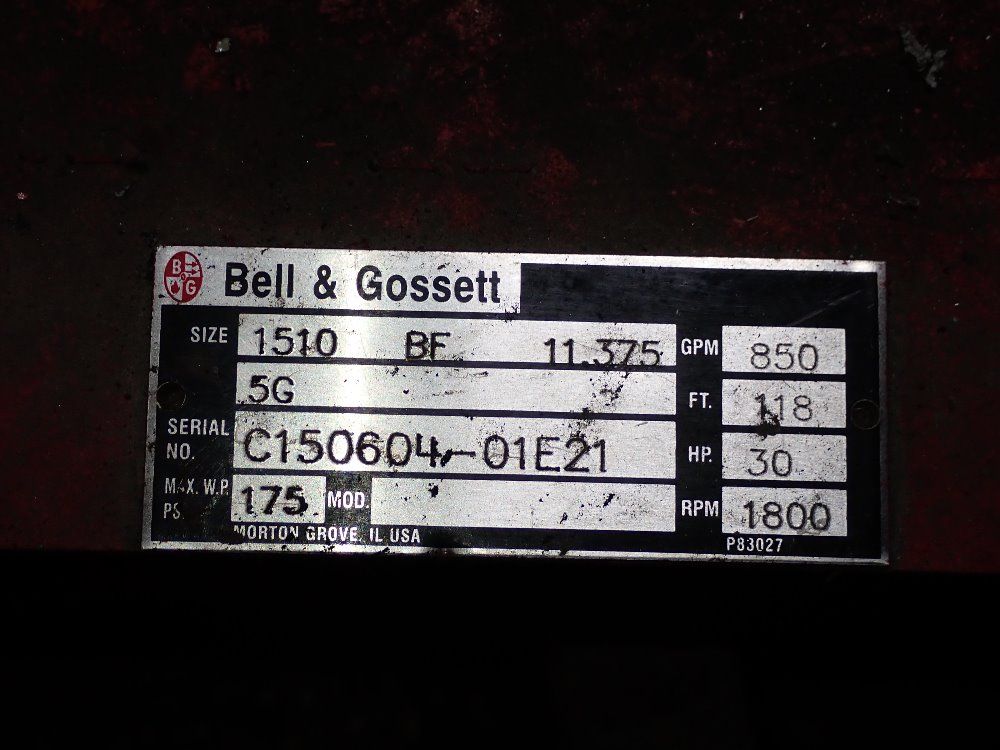 Bell  Gossett Bell  Gossett 1510 Pump