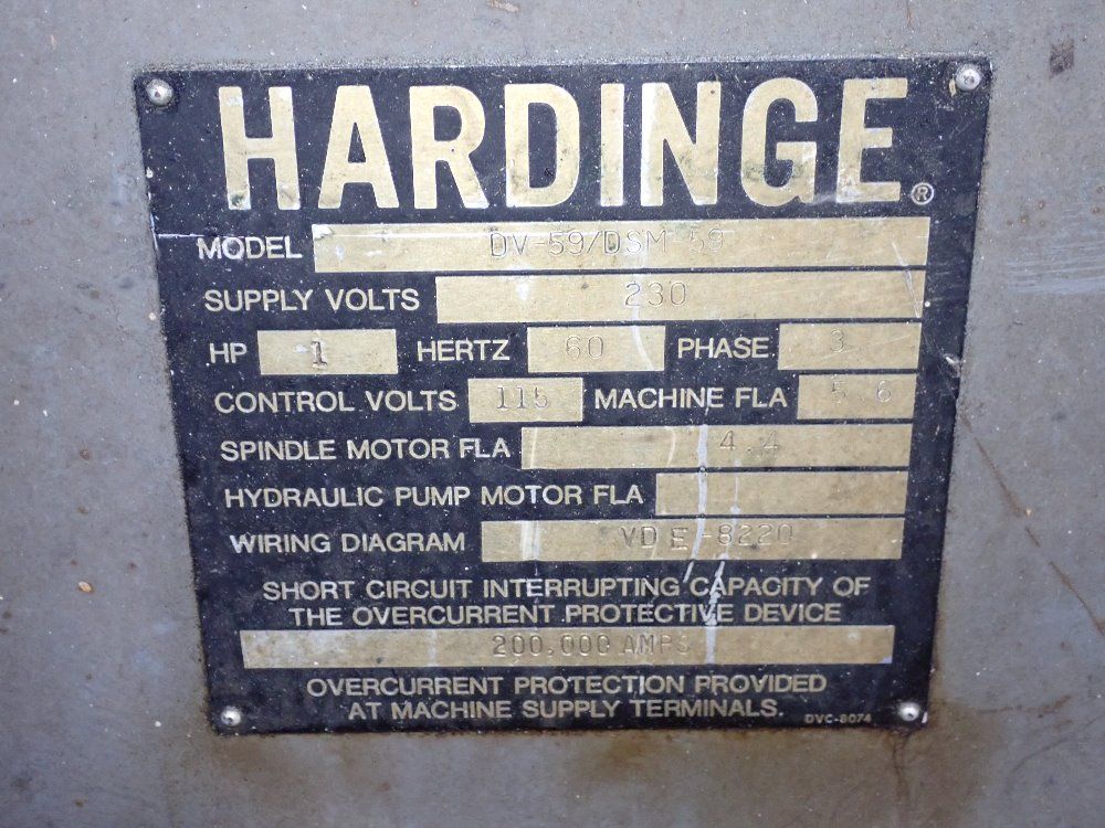 Hardinge Hardinge Dv59dsm59 Lathe