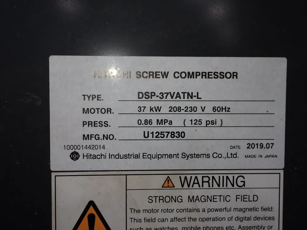 Sullair 2019 Sullair Dsp 37vatn 50 Ac Air Compressor