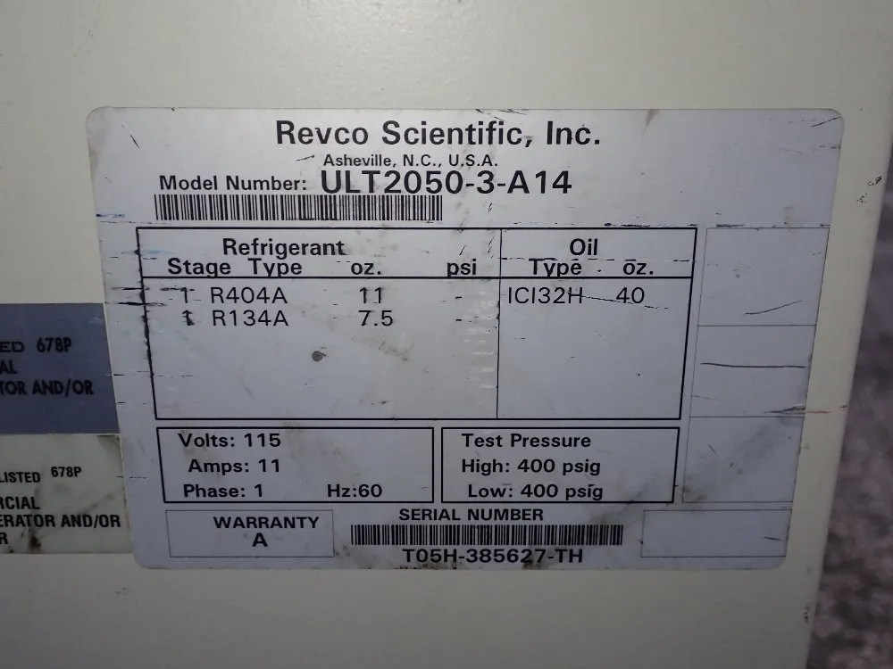 Revco Scientific  Freezer