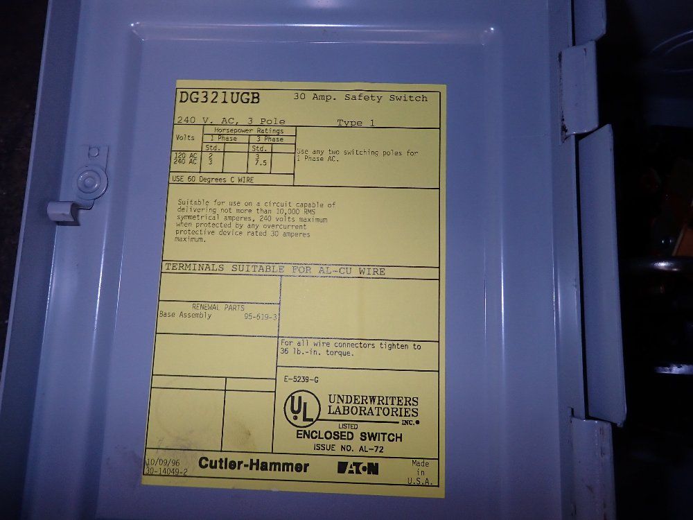 Cutlerhammer Fusible Safety Switch