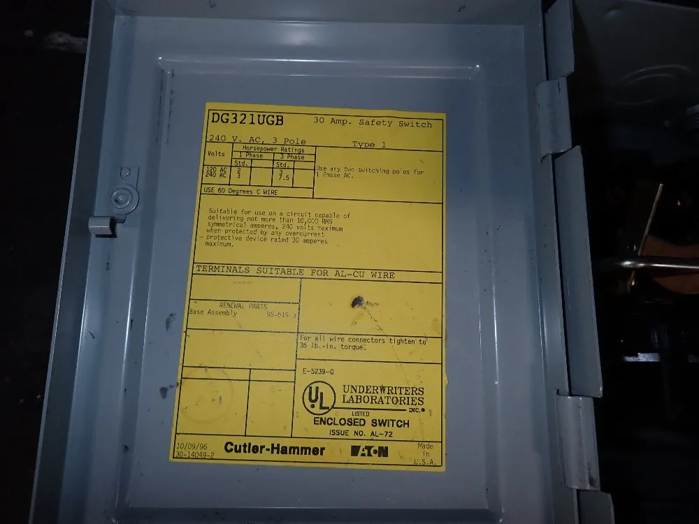 Cutlerhammer Fusible Safety Switch
