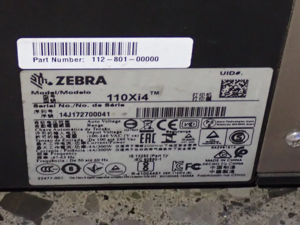 Zebra Label Printer - 110xi4