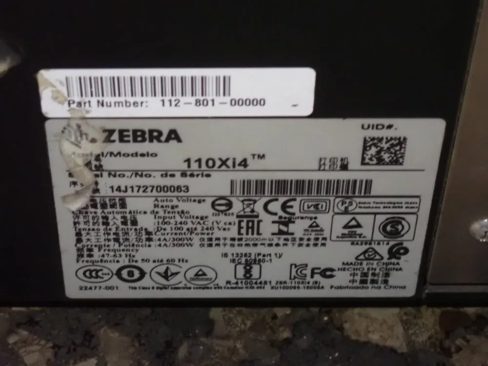 Zebra Label Printer - 110xi4