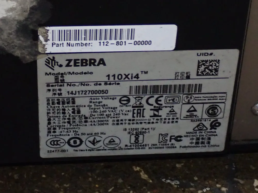 Zebra Label Printer - 110xi4