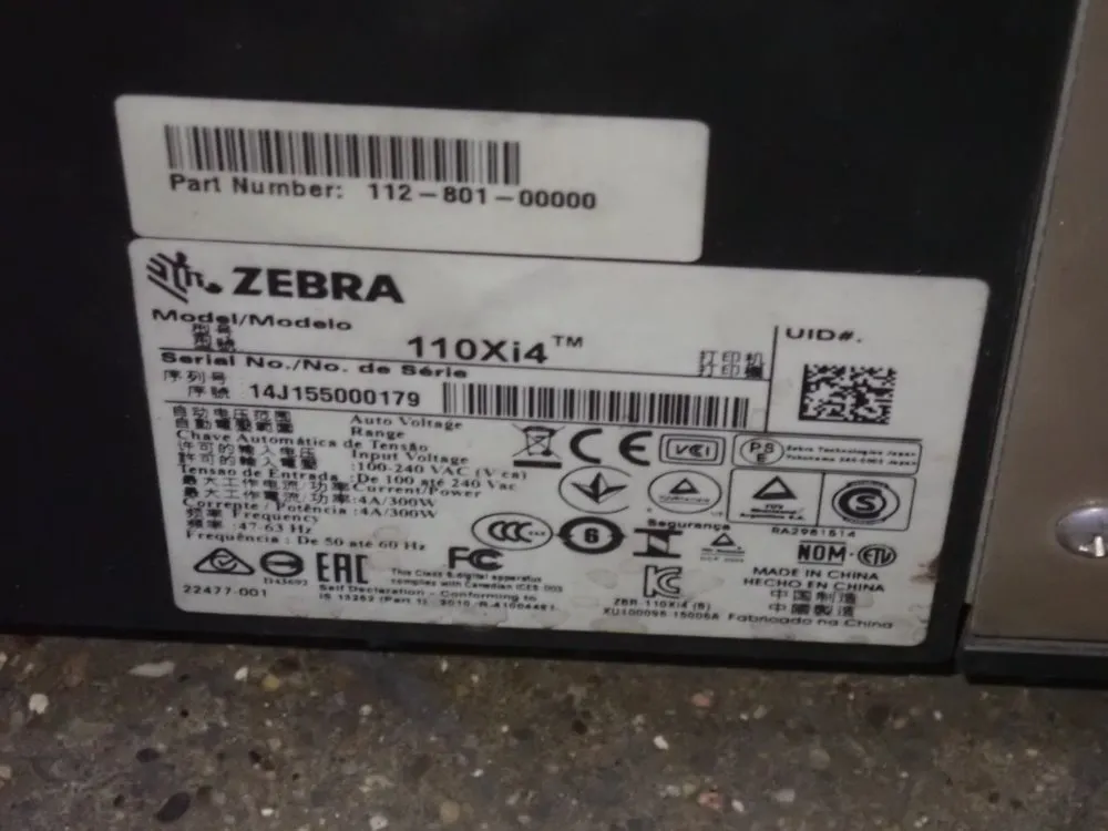 Zebra Label Printer - 110xi4