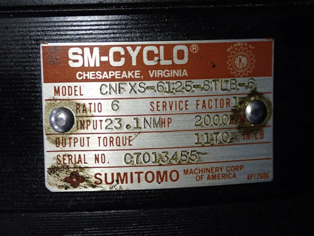 Sumitomo Sumitomo Cnfxs61258tlb6 Gear Reducer