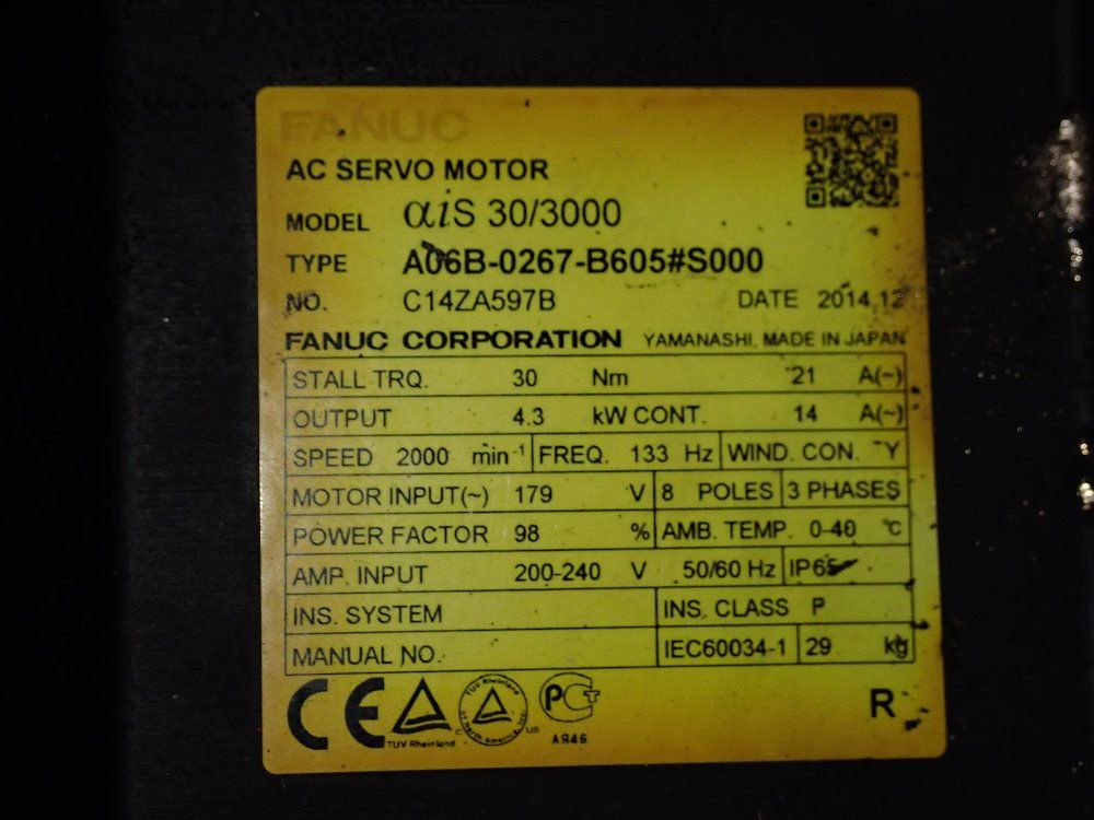 Fanuc 4.3 Kw Servo Motor - Ais 30/3000