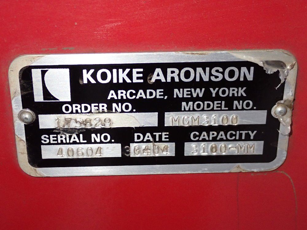 Koike Aronson Inc Koike Aronson Inc Mgm3100 Plasma Cutting System