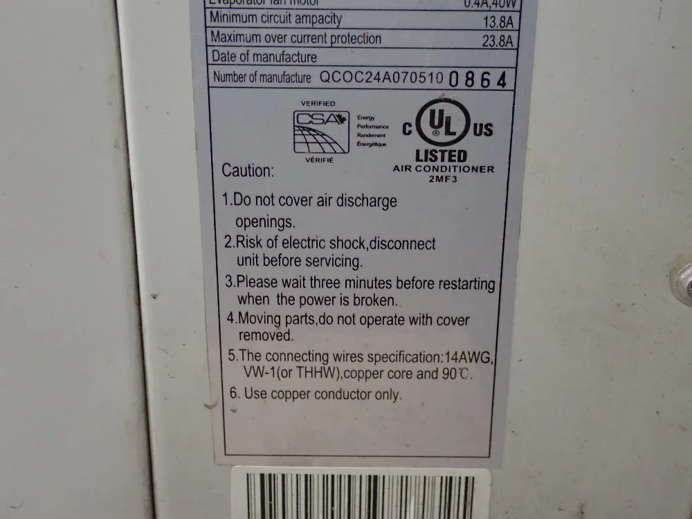 Chigo Air Conditioner - Qc0c24a