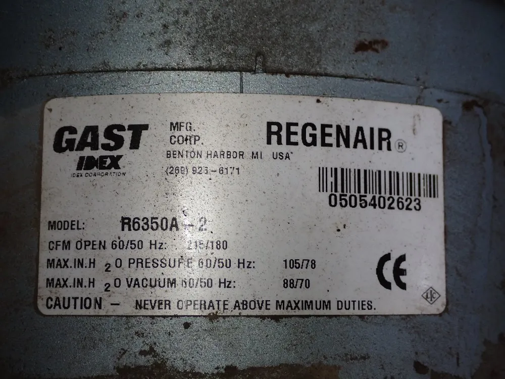 Gast 5 Hp Vacuum Pump - R6350a-2