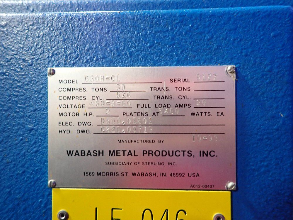 Wabash 1993 Wabash G30hcl Plateon Press