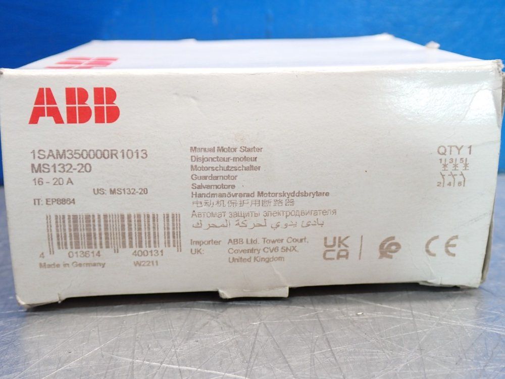 Abb Ms132-20 Manual Motor Starter - 1sam350000r1013