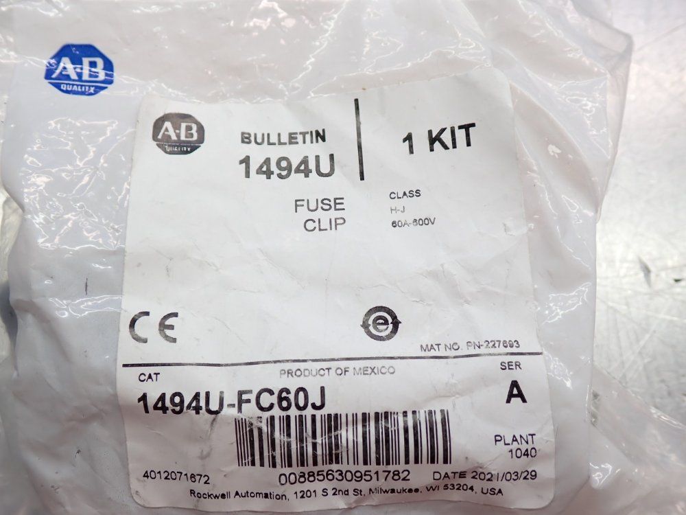 Allen Bradley Disconnect Switch Protective Fuse Cover - 1494u-pc1