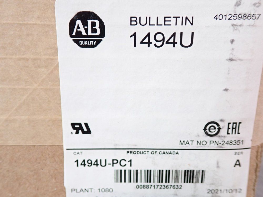 Allen Bradley Disconnect Switch Protective Fuse Cover - 1494u-pc1