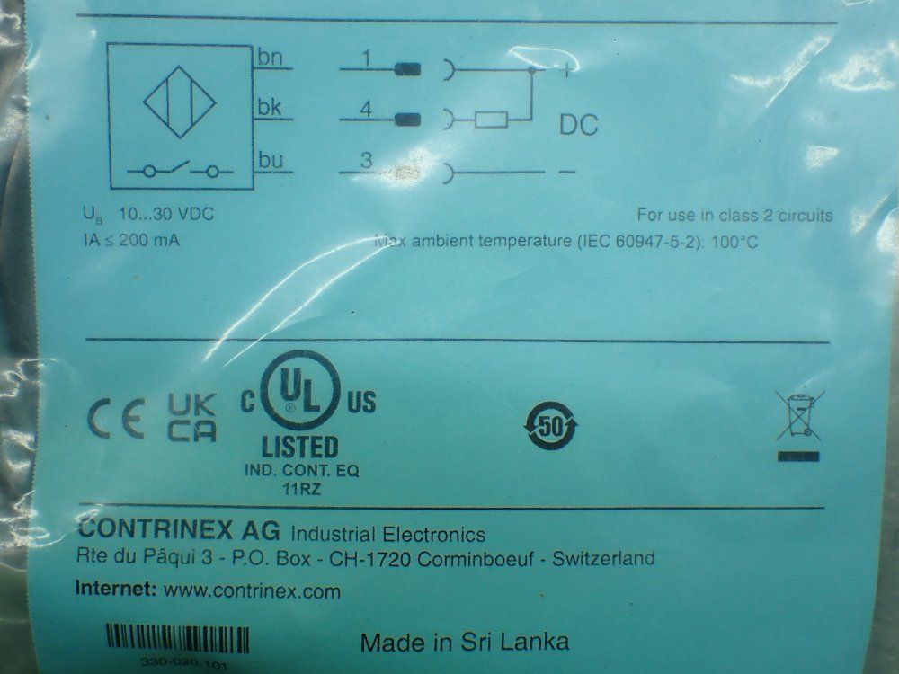 Contrinex High Pressure Inductive Sensor