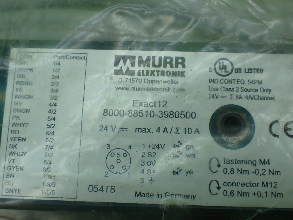 Murr Elektronik Molded Cable  Junction Box