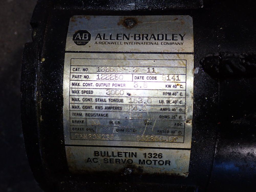 Allen-bradley 3.8 Kw Servo Motor - 1326ab-b3e-11