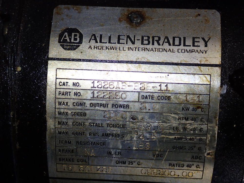 Allen-bradley 3.8 Kw Servo Motor - 1326ab-b3e-11