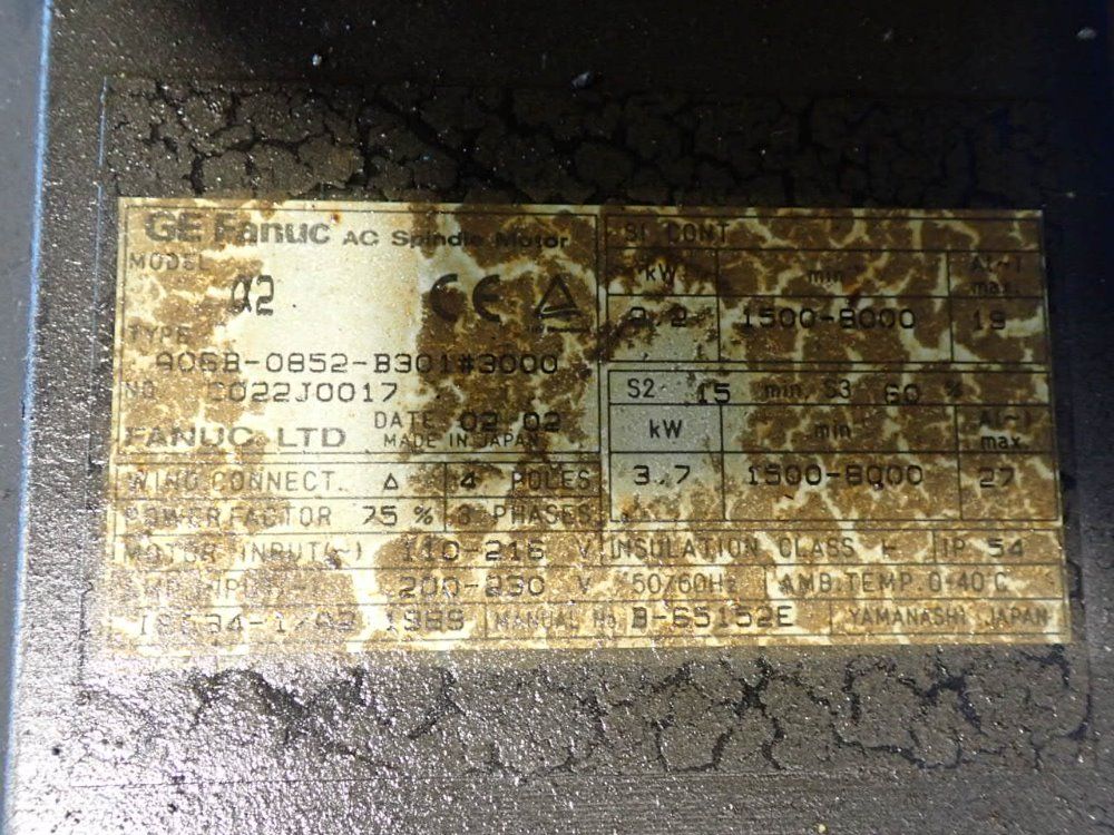 Fanuc 2.2 Kw Servo Motor - A06b-0852-b301#3000