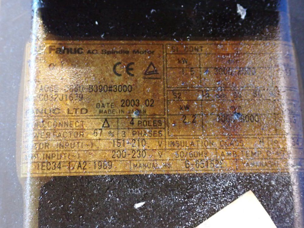 Fanuc 1.5 Kw Servo Motor - A06b-0850-b390#3000