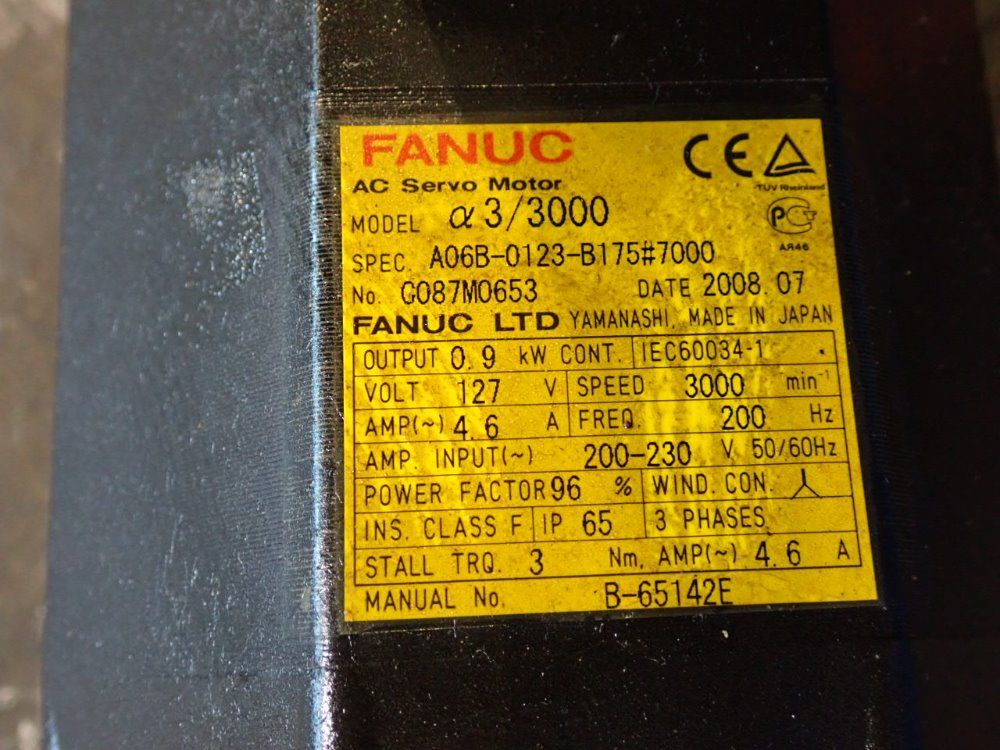 Fanuc 0.9 Kw Servo Motor - A06b-0123-b175#7000