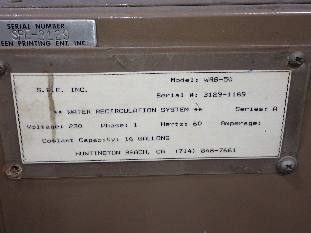 Spe 16 Gallon Water Recirculation System - Wrs-50