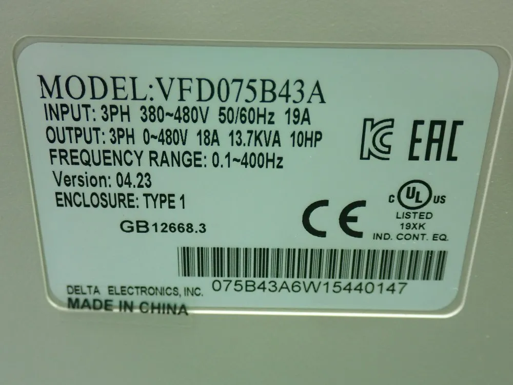 Delta Electric Sensorless Vector Drive Unit