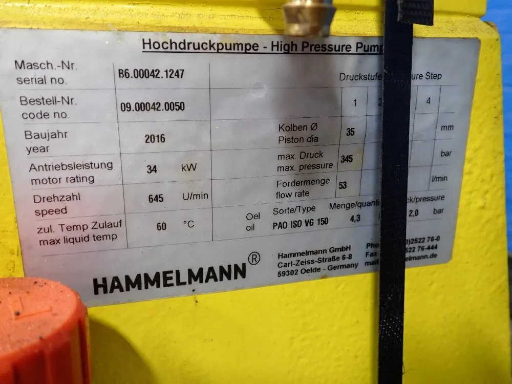Hammelmann 2016 Hammelmann Hdp 4235 High Pressure Pump