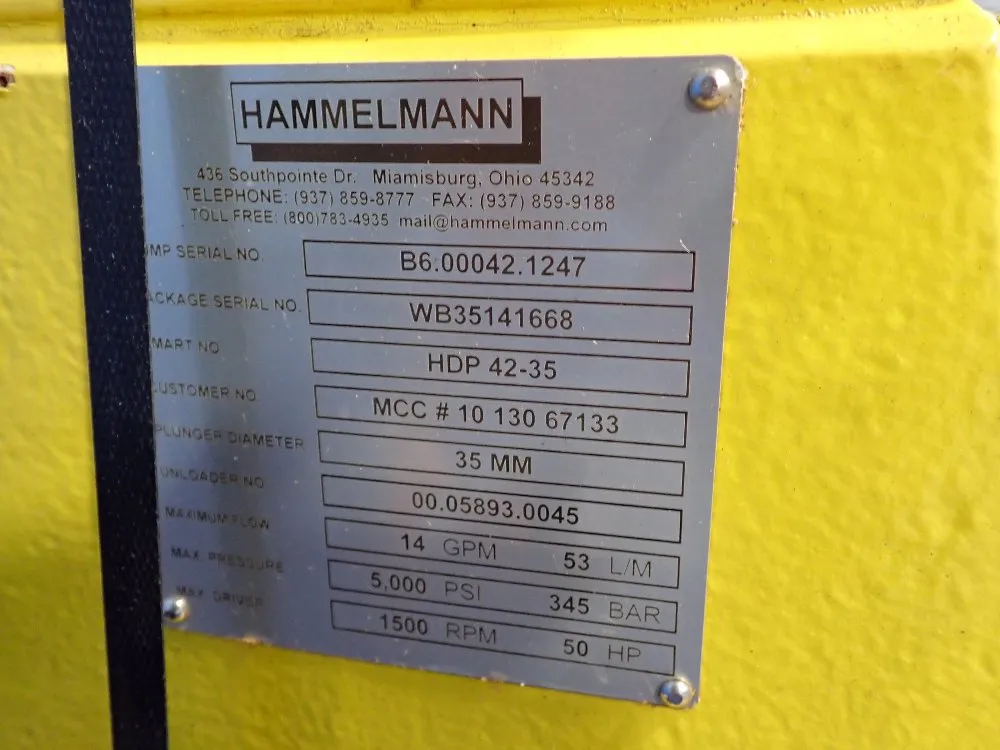 Hammelmann 2016 Hammelmann Hdp 4235 High Pressure Pump