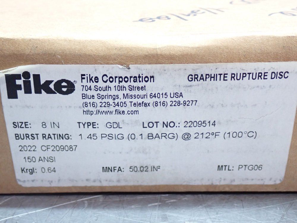 Fike Graphite Rupture Disc 8