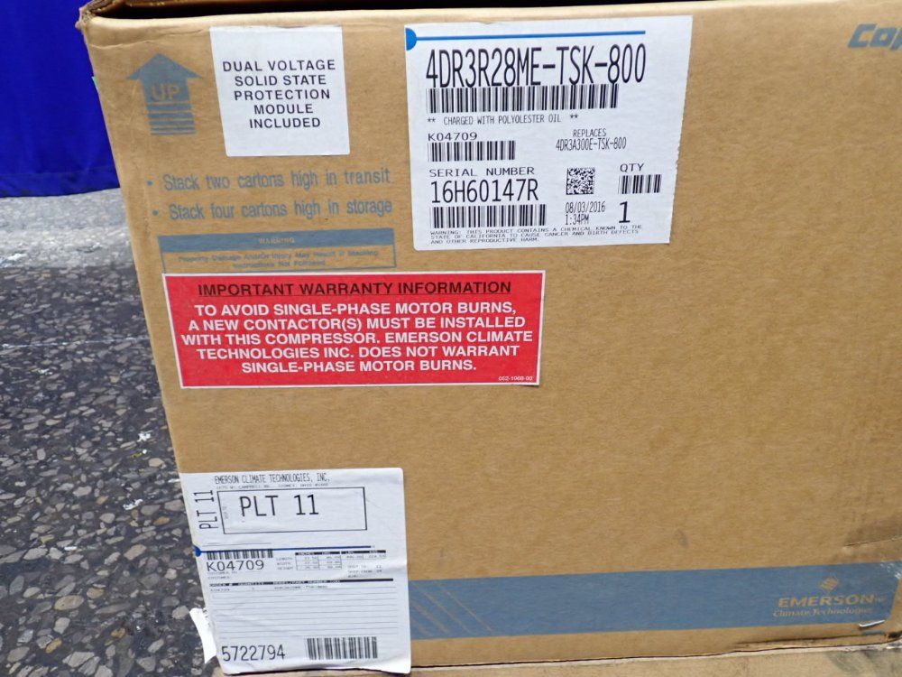 Emerson Reciprocating Compressor - 4dr3r28me-tsk-800