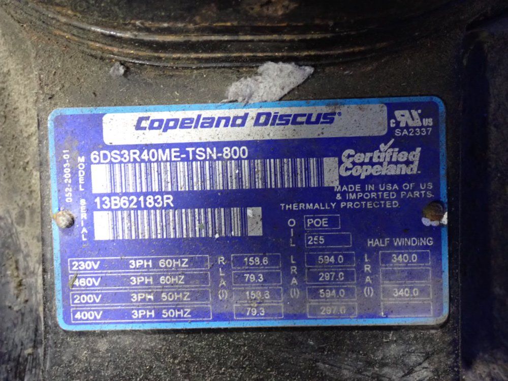 Copeland Refrigeration Compressor - 6ds3r40me-tsn-800