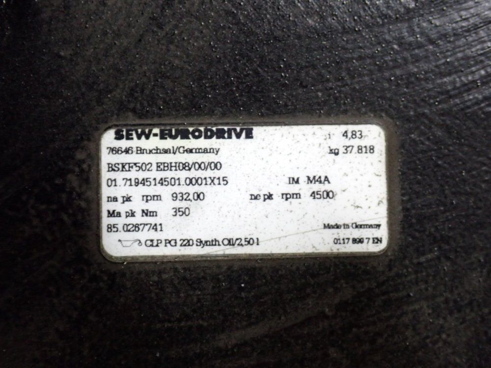 Sew-eurodrive Gear Box - Bskf502 Ebh08/00/00