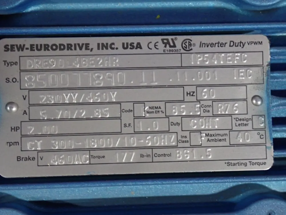 Sew-eurodrive 2 Hp Gear Drive